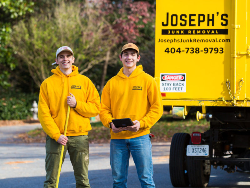 joseph's junk removal employees ready to cleanout basement and remove stress